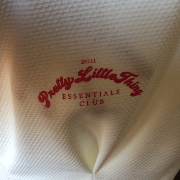 Pretty little things white fitted dress size 6 waffle knit textured mini length - Picture 6 of 9